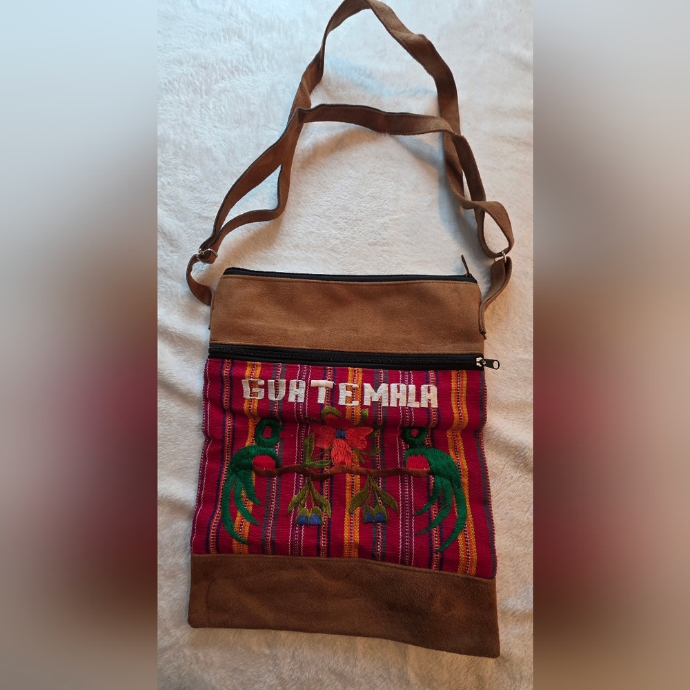 Guatemala Embroidered Crossbody Bag Colorful Woven Boho Travel Shoulder Purse